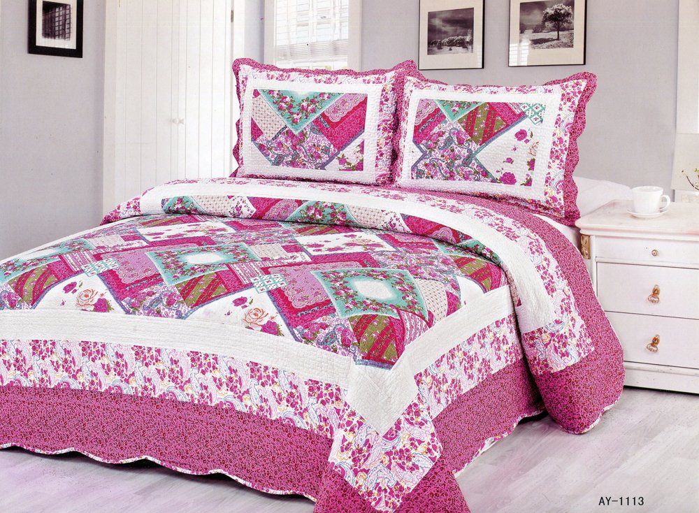 4pcs purple tone multi color bedding set AY-1113
