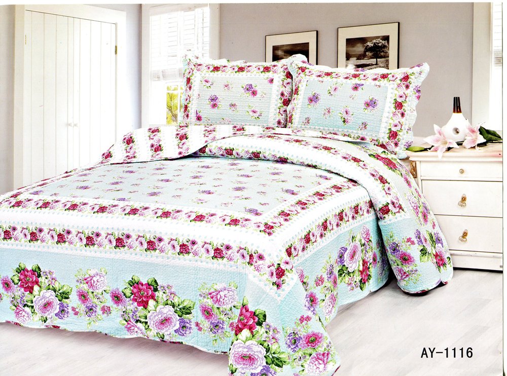 4pcs sapphire floral bedding set AY-1116