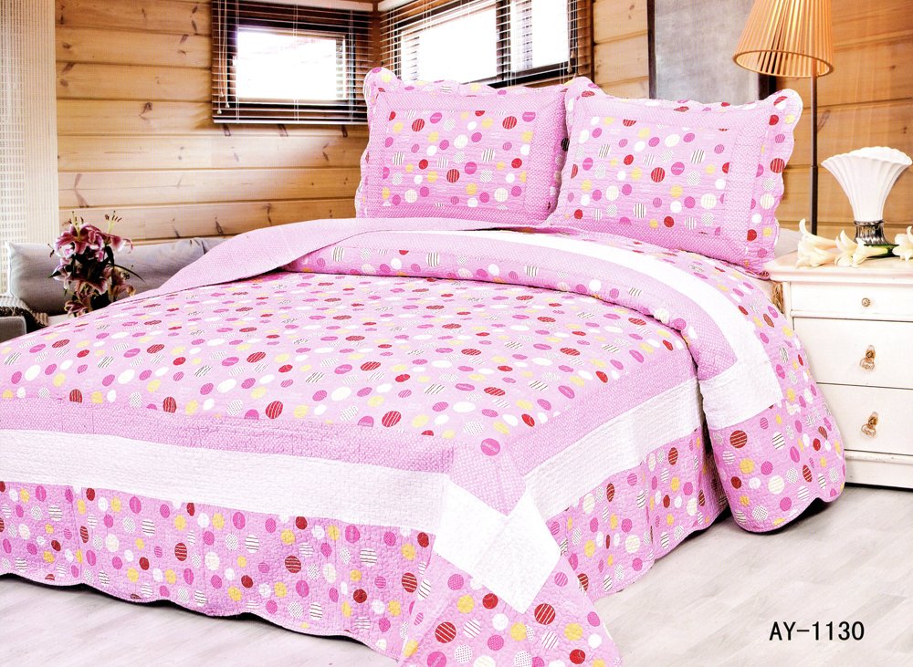 4pcs pink color bedding set AY-1130