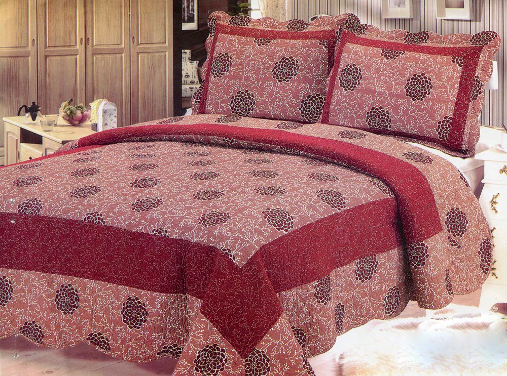 4pcs red color bedding set AY-1138