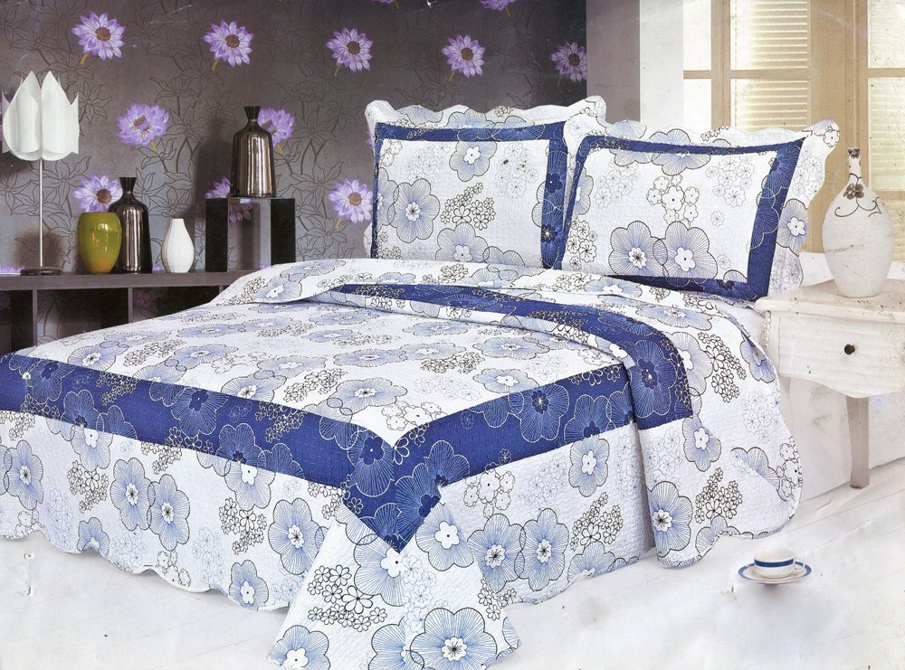 4pcs blue floral bedding set AY-1156