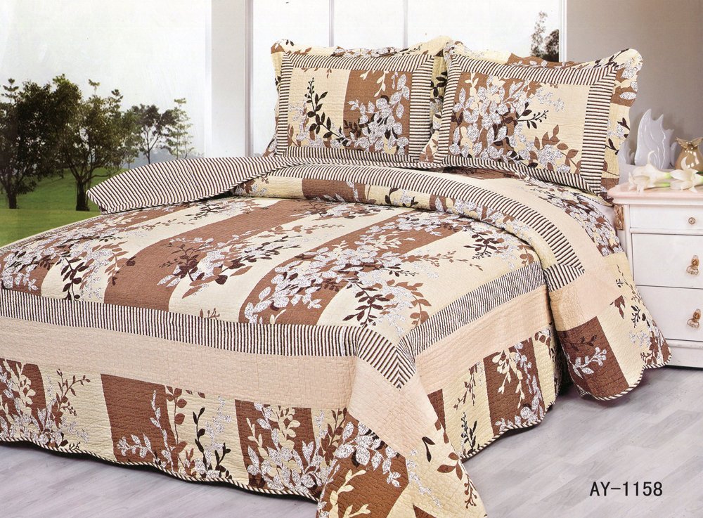 4pcs brown color bedding set AY-1158