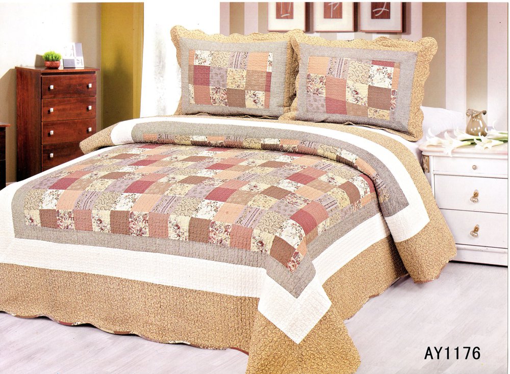 4pcs brown floral bedding set AY-1176
