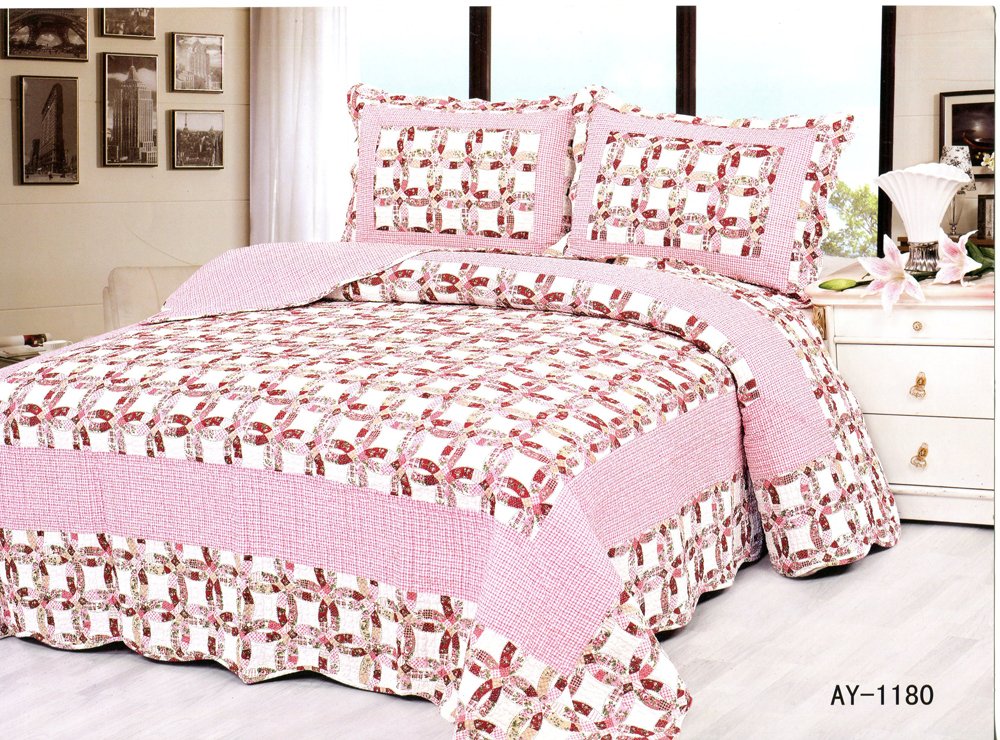 4pcs pink color bedding set AY-1180