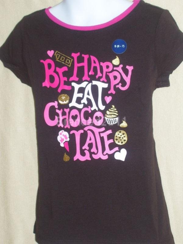 2 girls 'GAP KIDS' tops 6-7yrs ~eat chocolate~ from USA