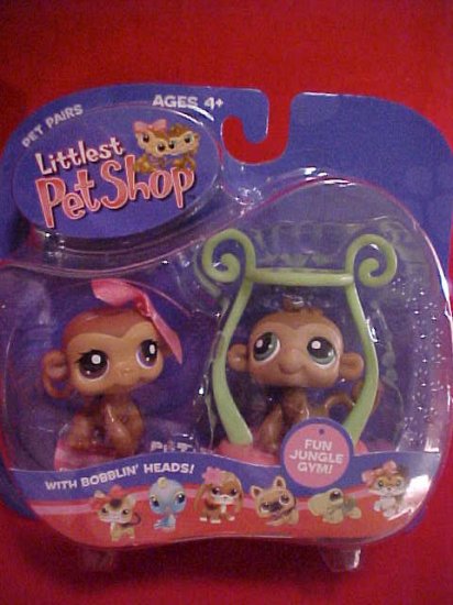 Littlest Pet Shop TWIN MONKEYS Boy & Girl NIP