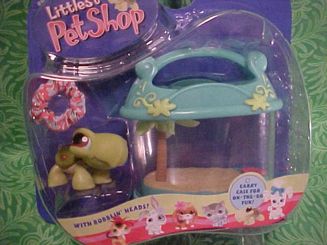 Littlest Pet Shop TURTLE and CARRIER CASE/CAGE NIP