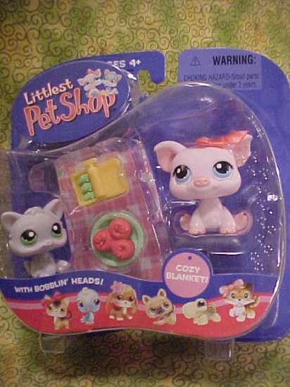 Littlest Pet Shop POT BELLY PIG & KITTEN Pet Pairs NIP