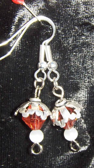 Crystal and silver earrings