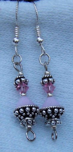 Crystal and silver earrings