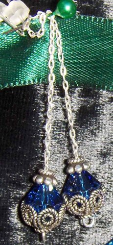 Ear stringer earrings with crystals