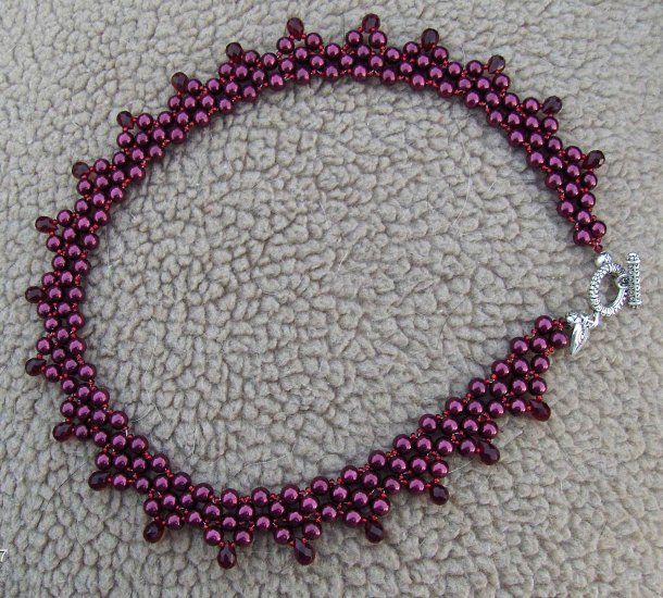 Glass pearls and crystal teardrops