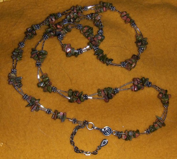 semi precious stones and silver hip belt