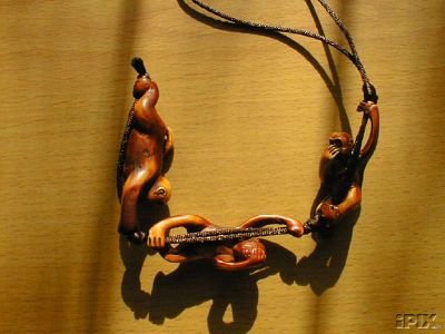 Chinese antique: 3 monkeys in one row