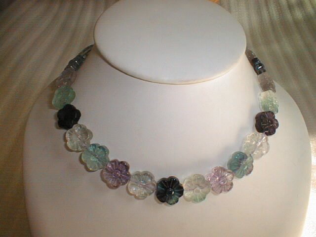 18"" stunning fluorite flower necklace