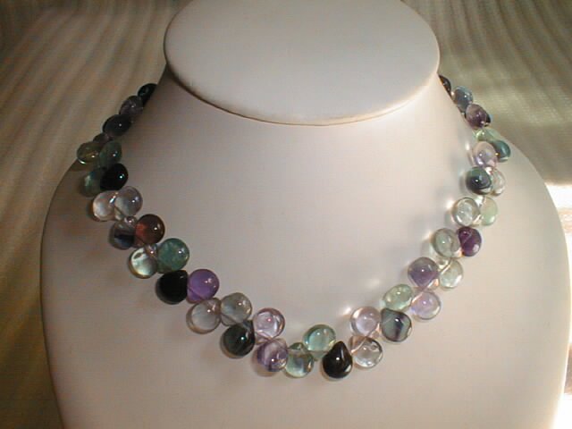 beatiful flourite water drop shape necklace