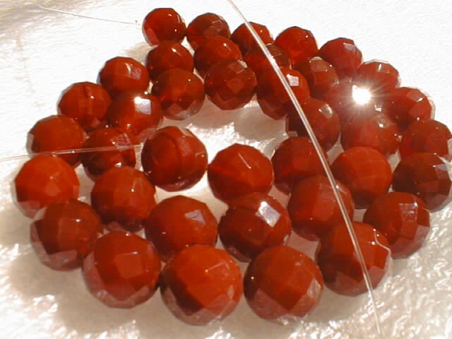 18"" length--10mm red agate beads/necklace