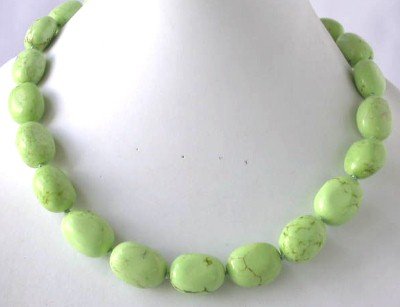 18"" beauty color green turquoise beads necklace