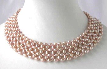 16""/Grade AA 4*6mm hand knotted lavender necklace