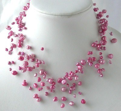 16"" fantastic pink FW pearl necklace