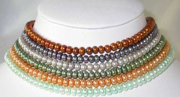 wholesale 6pcs 16"" multicolor pearl necklace