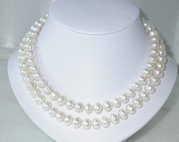 Genuine 34"" 10-11mm white FW pearl necklace