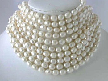 Wholesale 10 ps 16"" 9-10mm white pearl necklace