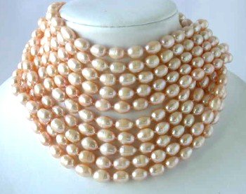 Wholesale 10 ps 16"" 9-10mm pink pearl necklace