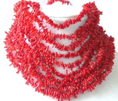 Wholesale 10 pcs. red branch coral necklace