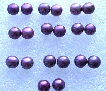 Wholesale 10 pairs 6.5-7mm wine-red pearl S925 earring