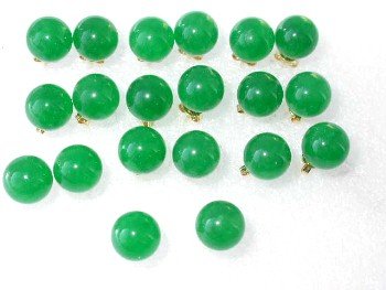 Wholesale natural 10 pairs 10mm green jade earring