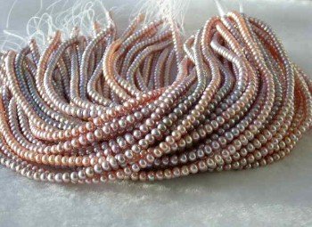 wholesale 16"" 5-6mm purple pearl necklace strings