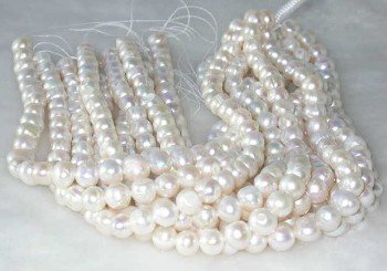 wholesale 16"" 10-11mm white pearl necklace strings