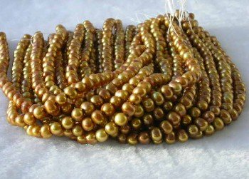 wholesale 16"" 7-8mm coffee pearl necklace strings