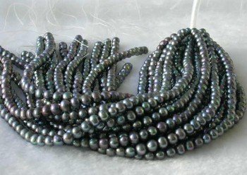 wholesale 16"" 6-7mm black pearl necklace strings
