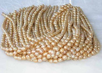 wholesale 16"" 6-7mm yellow pearl necklace strings