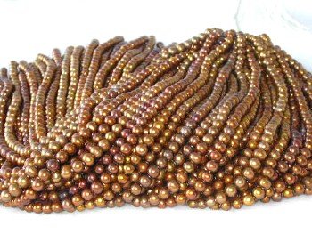wholesale 16"" 6-7mm coffee pearl necklace strings