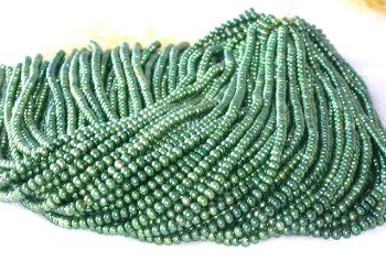 wholesale 16"" 5-6mm green pearl necklace strings