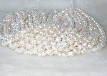 wholesale Baroque 16"" white pearl necklace strings
