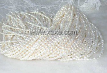 wholesale 4-4.5mm 16"" white pearl necklace strings