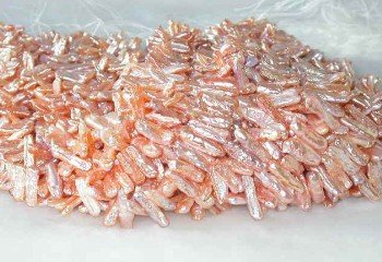 wholesale 7*20mm 16"" pink pearl necklace strings