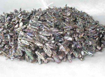 wholesale 7*20mm 16"" black pearl necklace strings