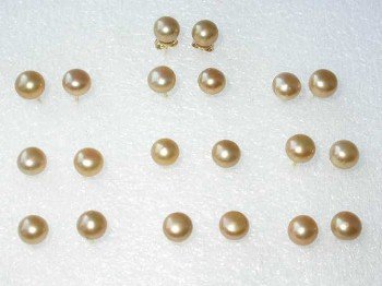 Wholesale 10 pairs 6.5-7mm yellow pearl S925 earring