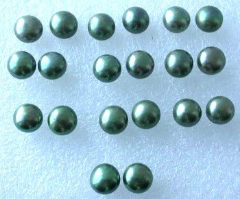 Wholesale 10 pairs 9-9.5mm green pearl S925 earring