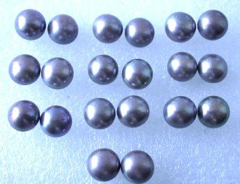 Wholesale 10 pairs 9-9.5mm gray pearl S925 earring