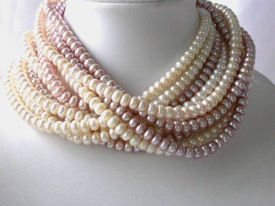 Wholesale 10 pcs 7-8mm multicolor pearl necklace