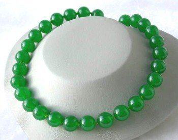 Beauty 17"" 14mm green round jade necklace
