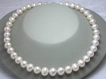 GENUINE 17"" 11MM WHITE FW PEARL NECKLACE