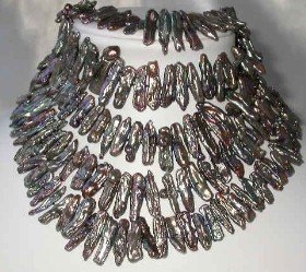 wholesale 5pcs 17"" peacock biwa pearl necklace