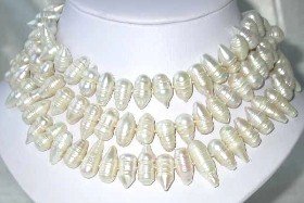 wholesale 10pcs bullet shape 17"" white pearl necklace